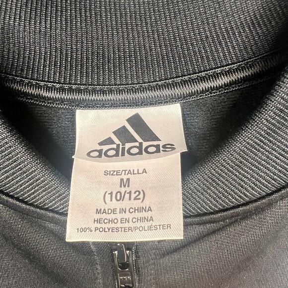 Boys Adidas Full Zip Up Track Jacket Adidas on Sleeve Size Youth Medium 10/12 - Picture 7 of 9